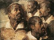 Peter Paul Rubens Four Studies of the Head of a Negro Spain oil painting artist